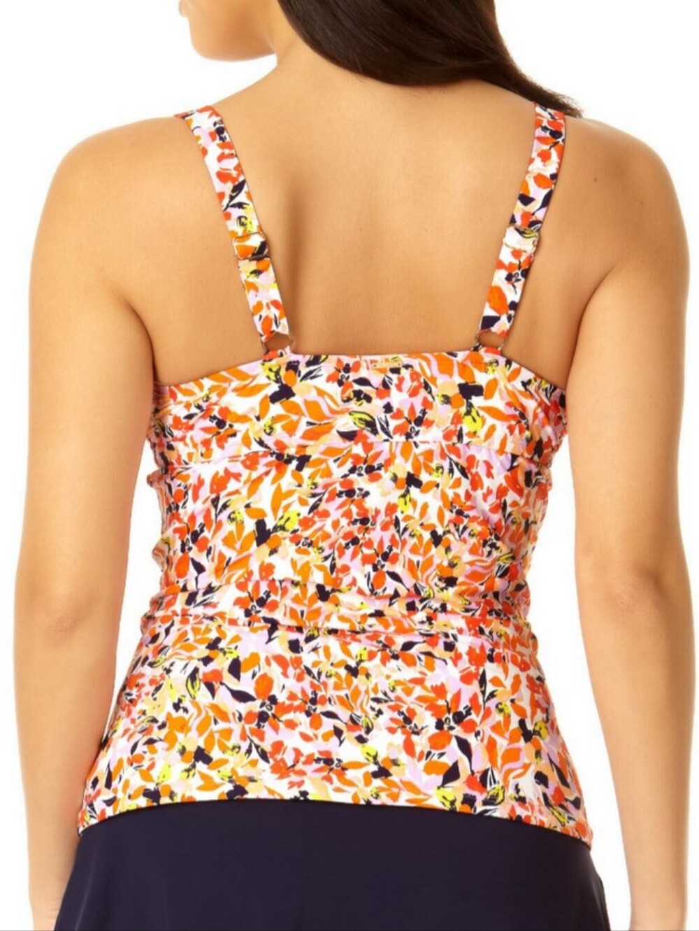 ANNE COLE🏖Twist Front Underwire Tankini Swim Top SIZE 36DD/38D - Picture 4 of 7